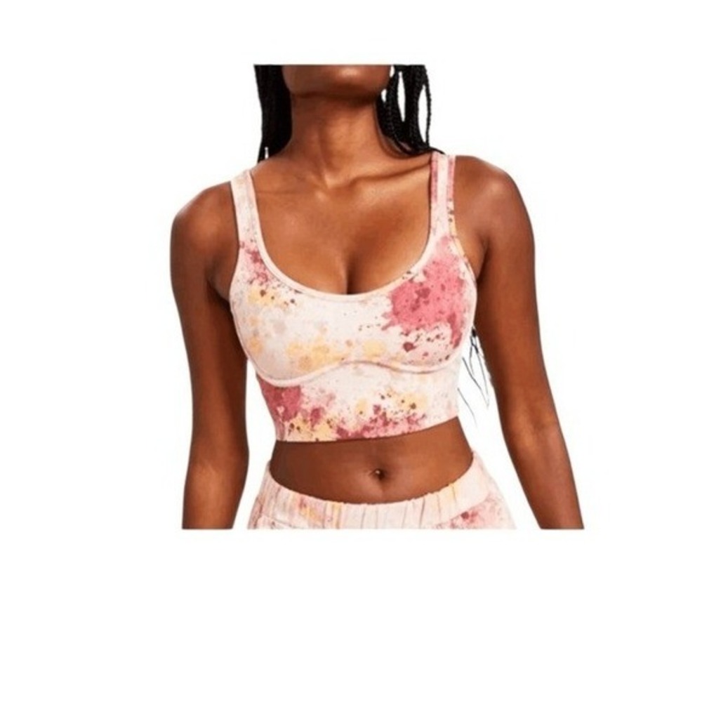 Jenni Style Not Size Corset Bra Crop Top Watercolor Pinks L‎